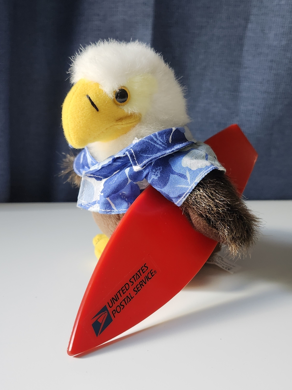 Vintage 1999 USPS American Bald Eagle Surfer Plush Toy - Art's Toy Mfg 6707RC Ra